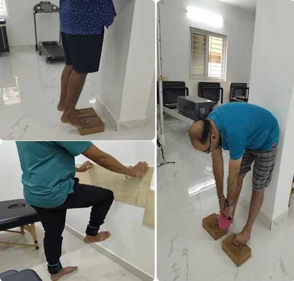 Elderly patient doing physiotherapy exercises for mobility in Chennai