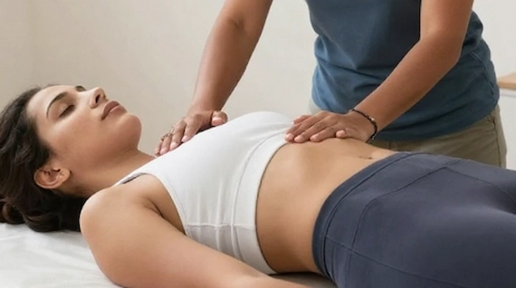 Pelvic floor rehabilitation exercise session